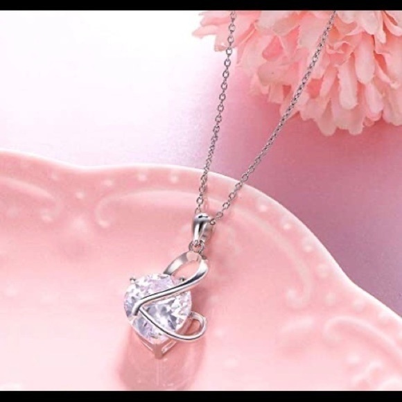 925 sterling silver Blue zircon jeweled necklace - Picture 5 of 6